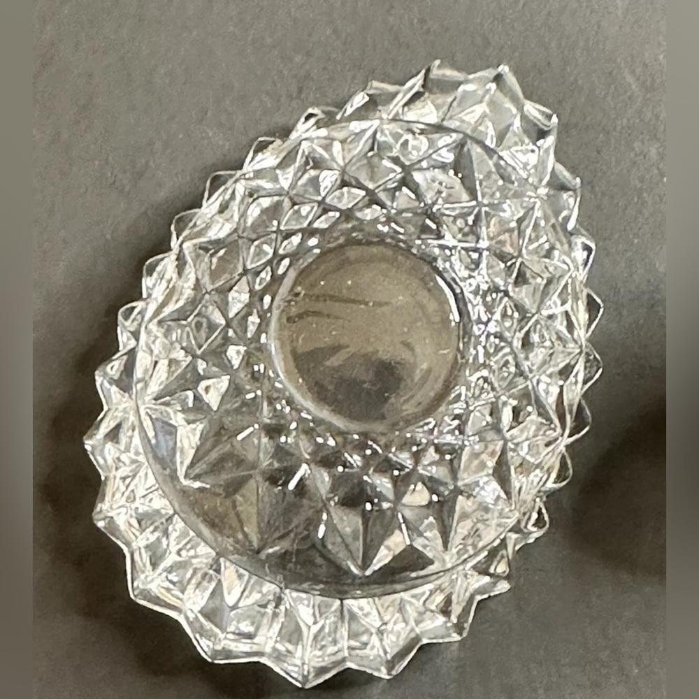 Vintage Clear Crystal Class Small Trinket Dish Storage Ashtray Retro Decor MCM - Picture 7 of 7